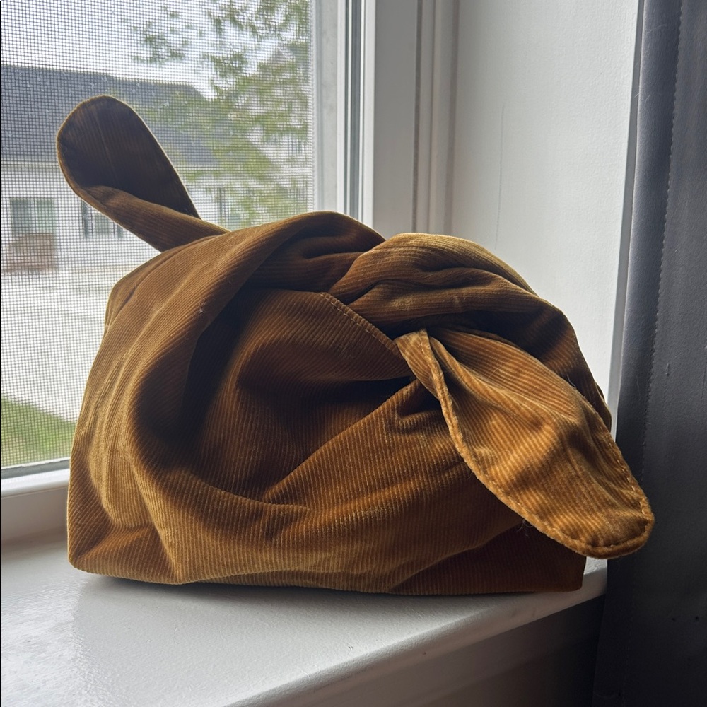 Merit Beauty Brown Corduroy Knot Bag